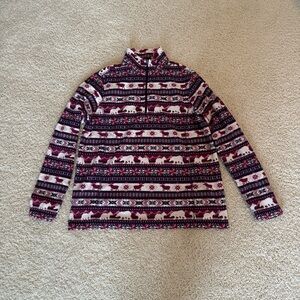 Cozy Patterned Fleece Pullover